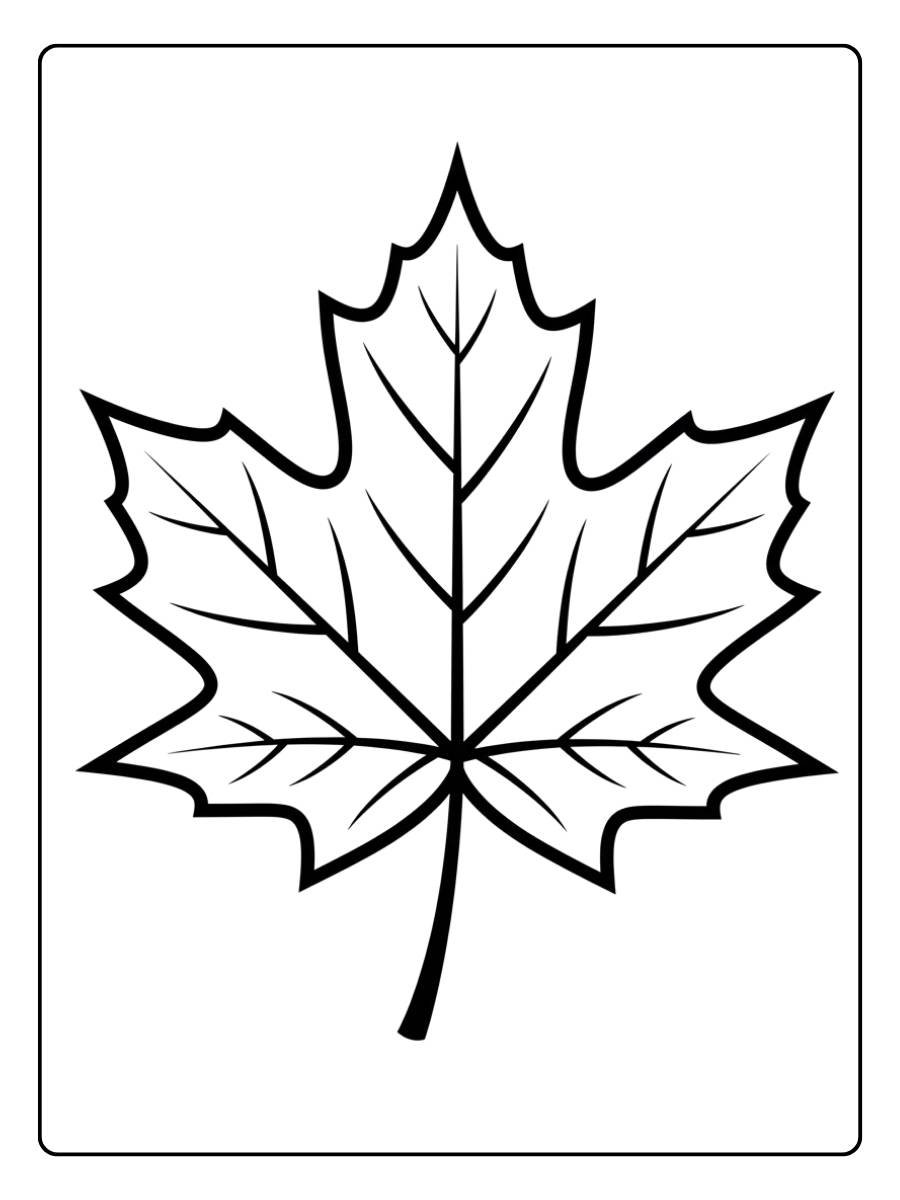 Ahornblatt Motiv großes herbstblätter ausmalbild