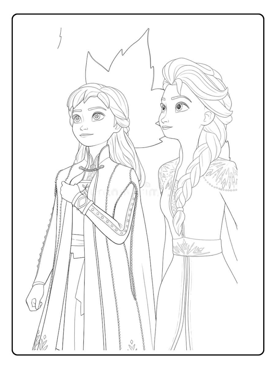 Anna und Elsa Ausmalbilder Das Herz der Schwestern