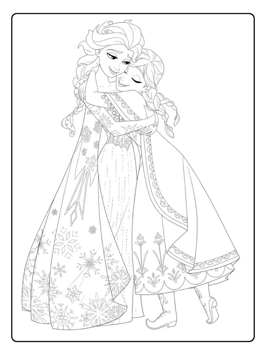 Anna und Elsa Ausmalbilder Die Königlichen Schwestern