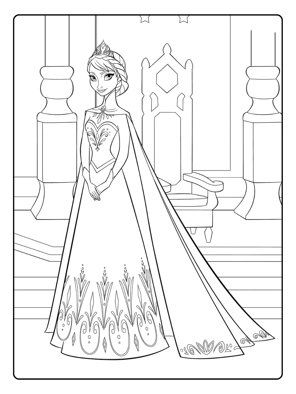 Anna und Elsa Ausmalbilder Die Krönung von Elsa