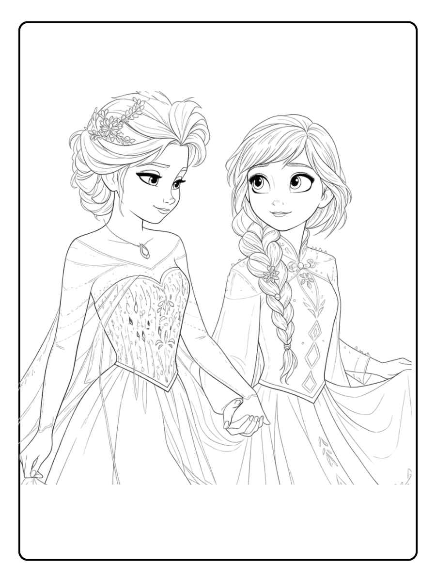 Anna und Elsa Ausmalbilder Die starken Schwestern