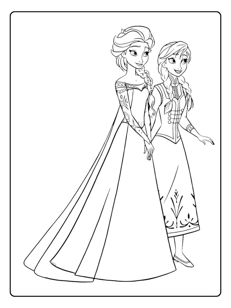 Anna und Elsa Ausmalbilder Verbundenheit
