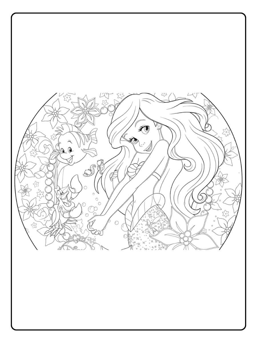 Arielle die Meerjungfrau Ausmalbilder Flossen und Freunde