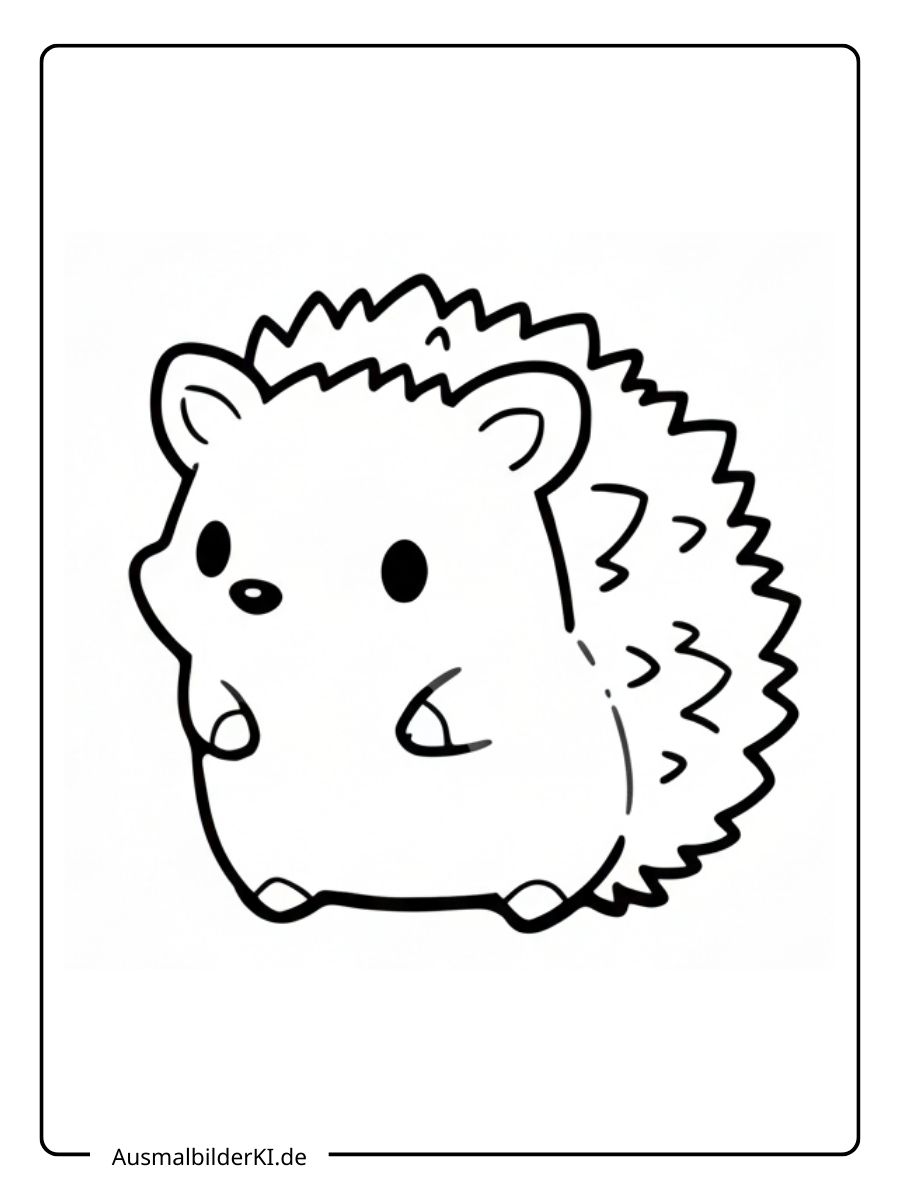 Ausmalbild Herbst Igel - Einfach