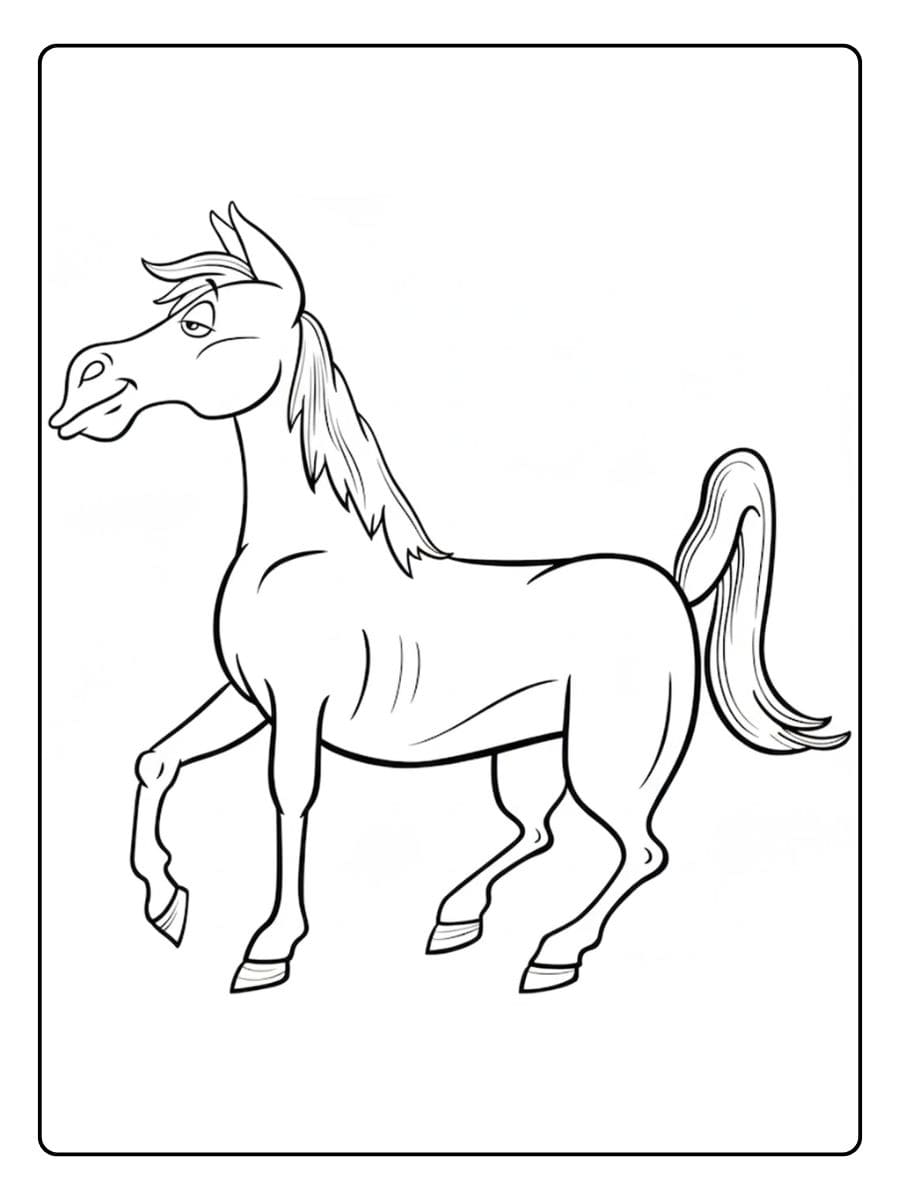 Ausmalbild Pferd Elegantes Tier zum Ausmalen