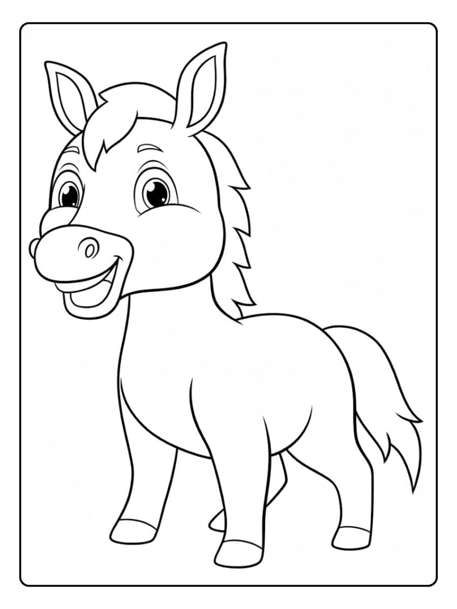 Ausmalbild Pferd Entzückendes Fohlen