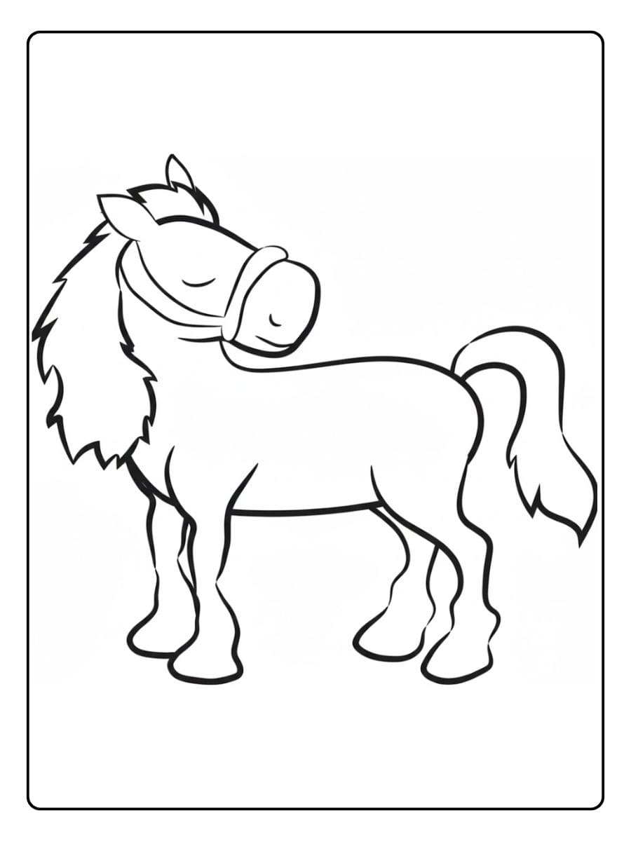 Ausmalbild Pferd Niedliches Einhorn mit Regenbogen und Sternen