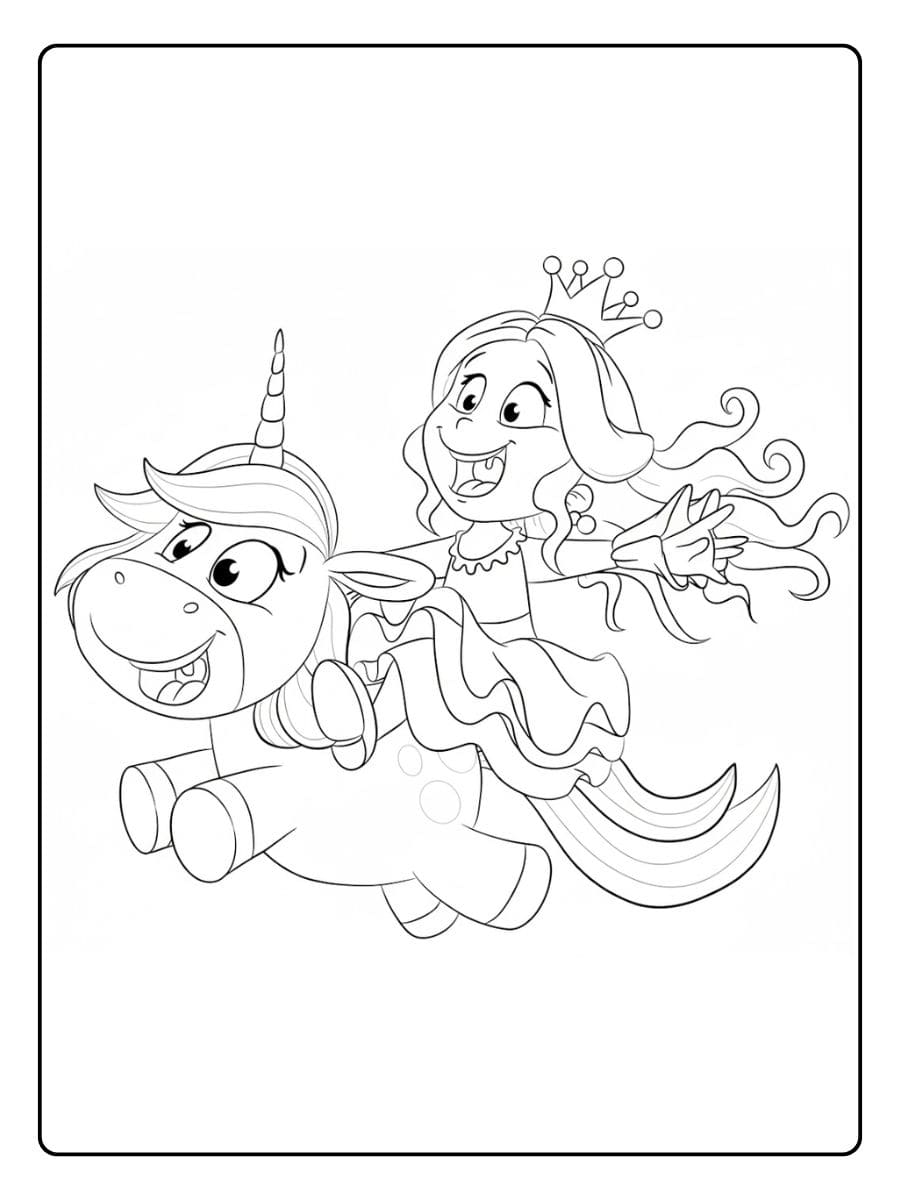 Ausmalbild Prinzessin Einhorn Der Weg zum Glück