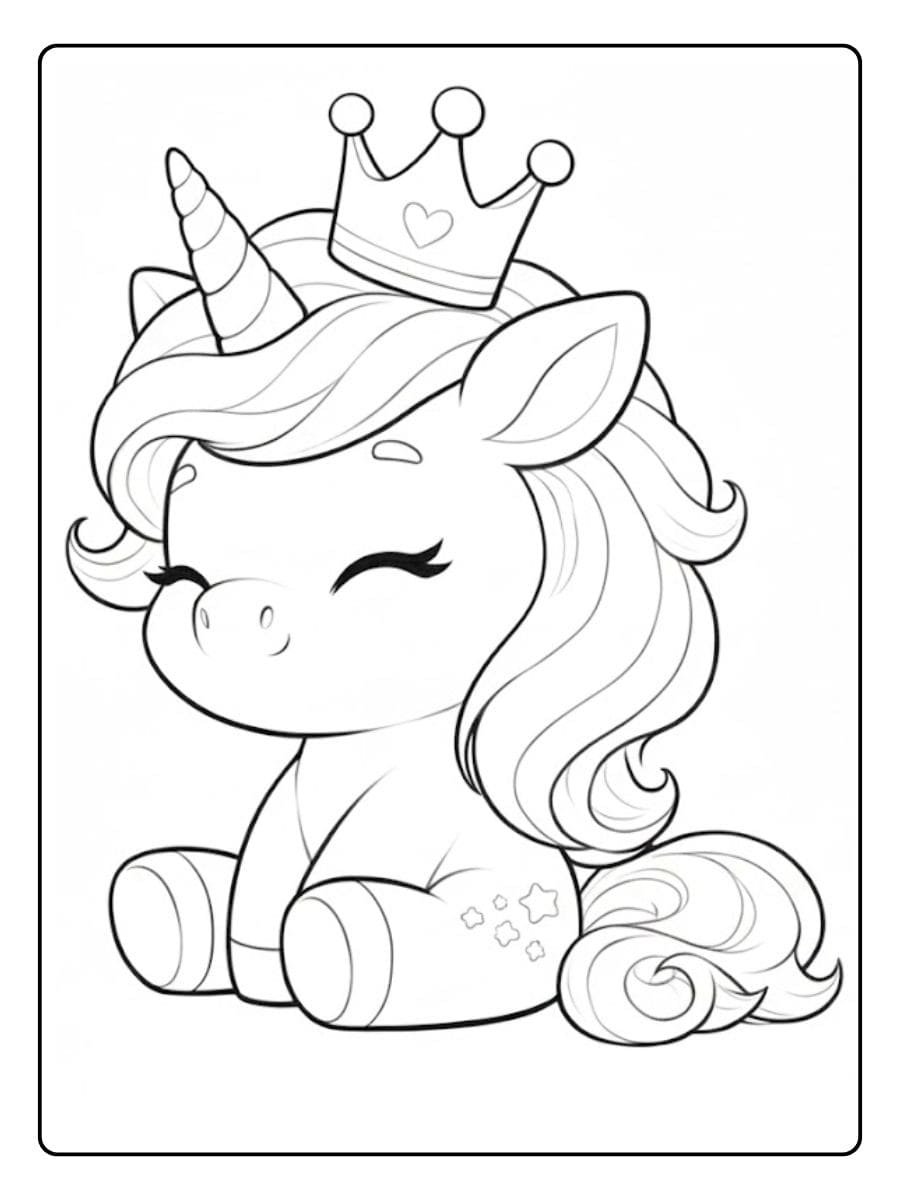 Ausmalbild Prinzessin Einhorn Im verträumten Garten