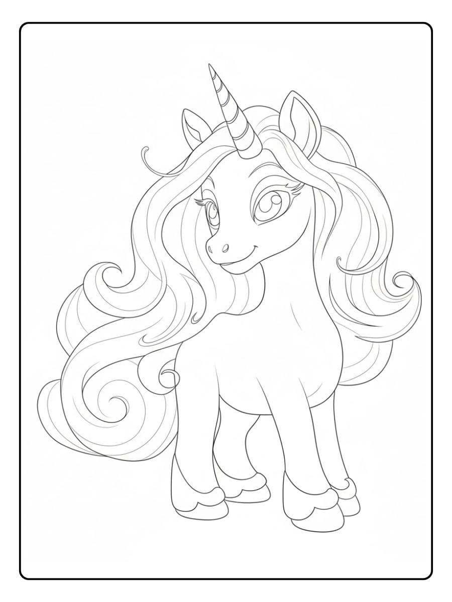 Ausmalbild Prinzessin Einhorn Ruhendes Fabeltier