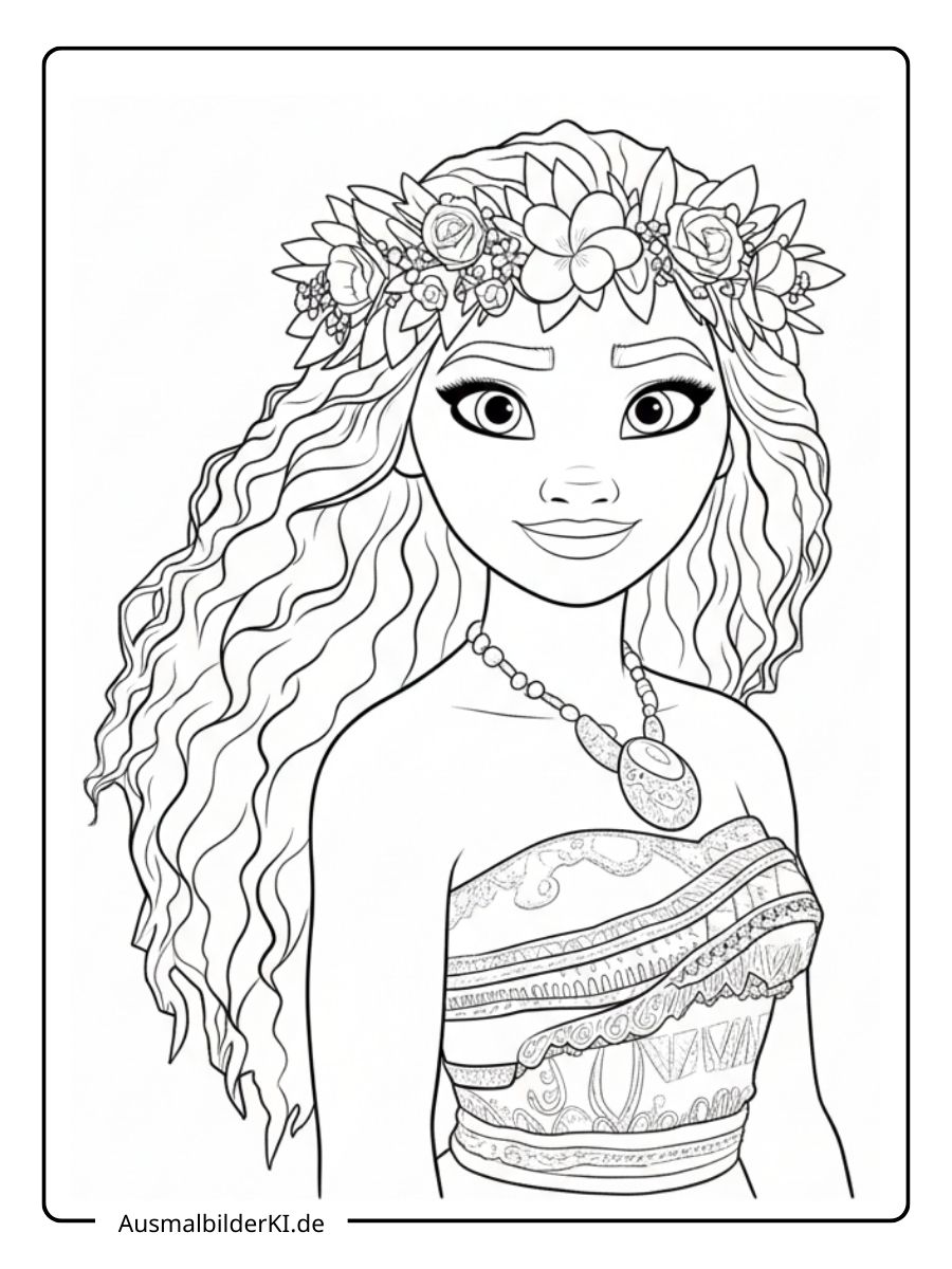 Ausmalbilder Disney Prinzessinnen - Moana