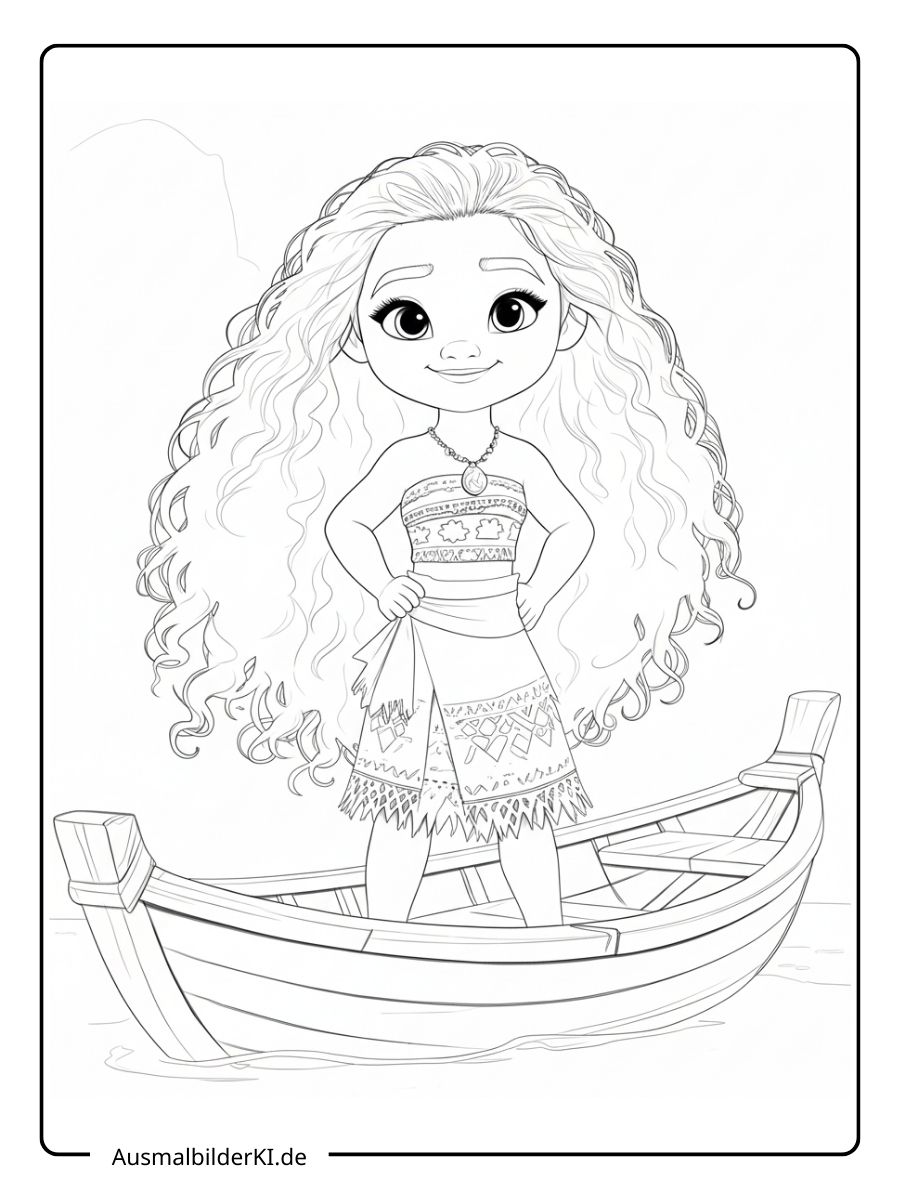 Ausmalbilder Disney Prinzessinnen - Moana (1)
