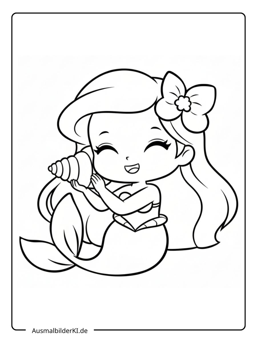 Ausmalbilder Disney Prinzessinnen - Arielle (3)