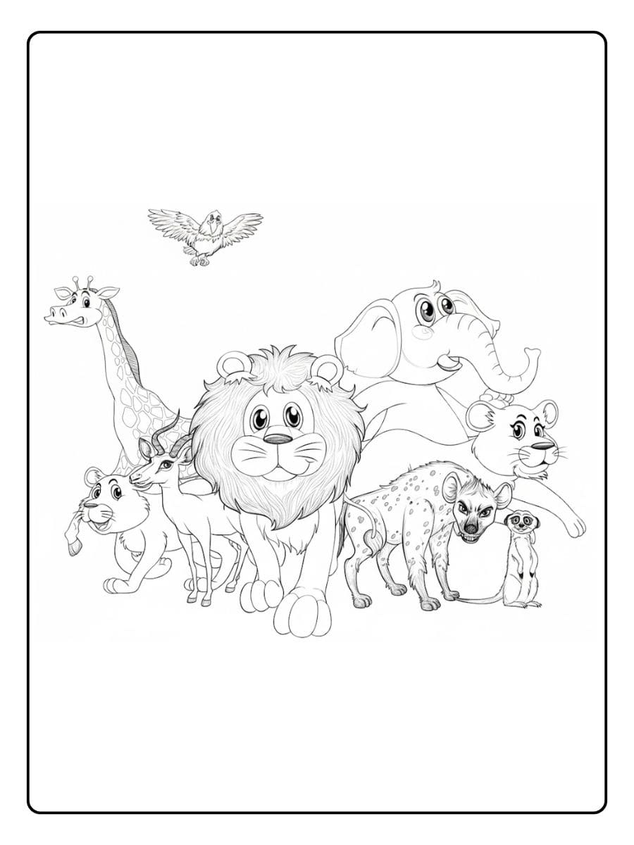 Ausmalbilder Tiere Zoo Alle meine Lieblingstiere