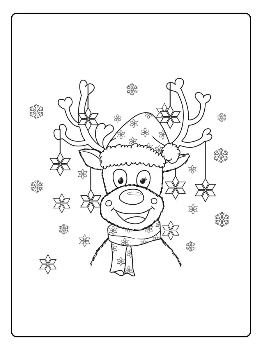 Ausmalbilder Weihnachten Rentier Das Lachende Rentier mit Sternen