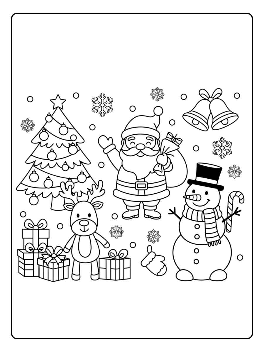 Ausmalbilder Weihnachten kinder Einfach Für Kinder