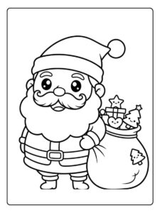 Ausmalbilder Weihnachten kinder Weihnachtsmann Kawaii