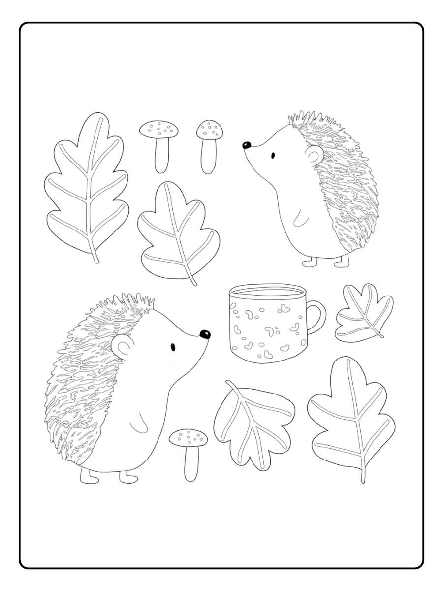 Der tanzende Igel ausmalbild Herbst Ige