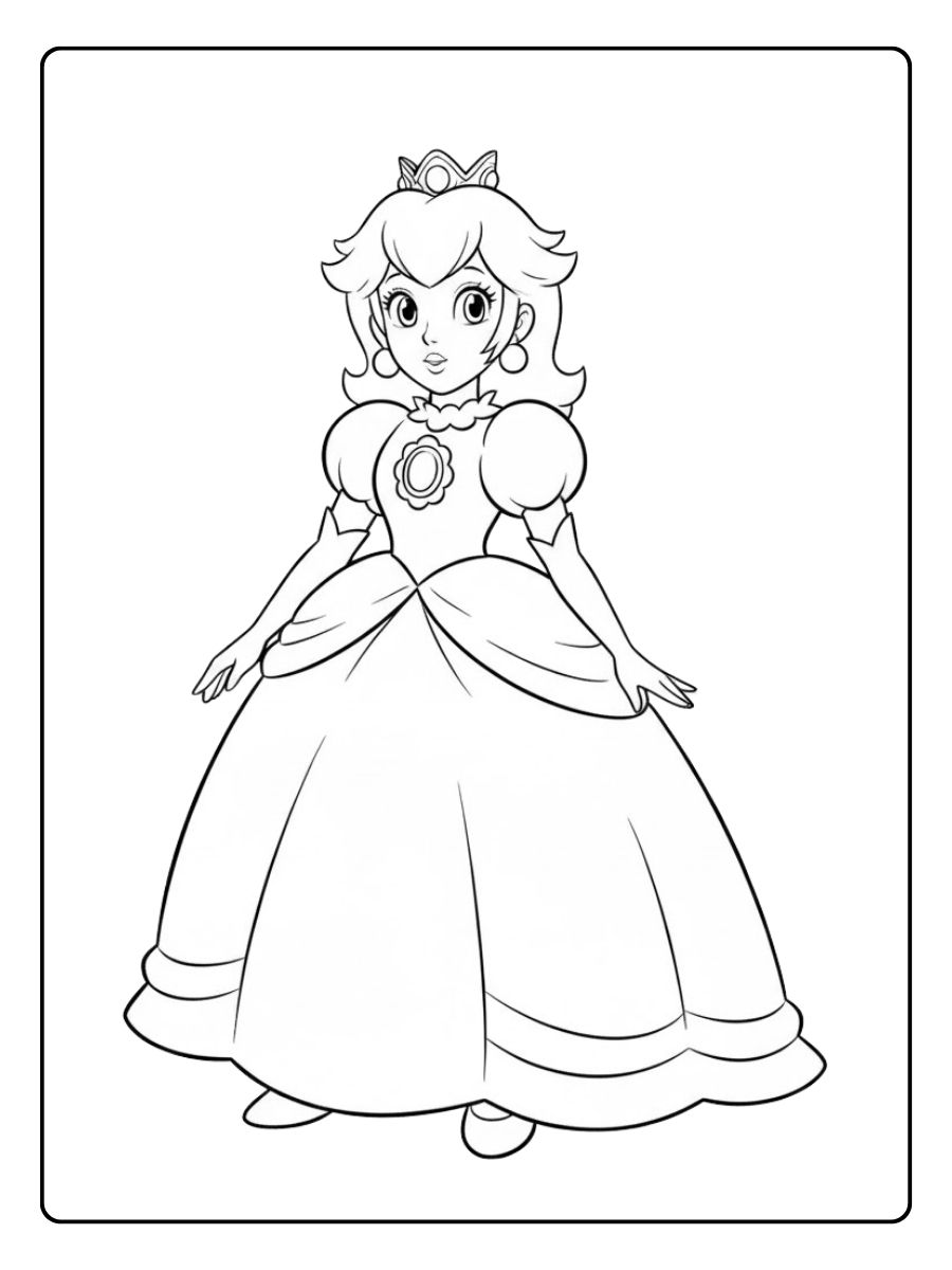 Die fröhliche Prinzessin Peach prinzessin peach ausmalbild