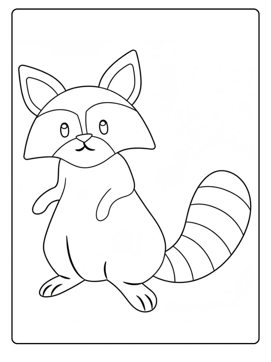 Niedliches Frettchen-Malbild, Tiermalbild für 10-Jährige.