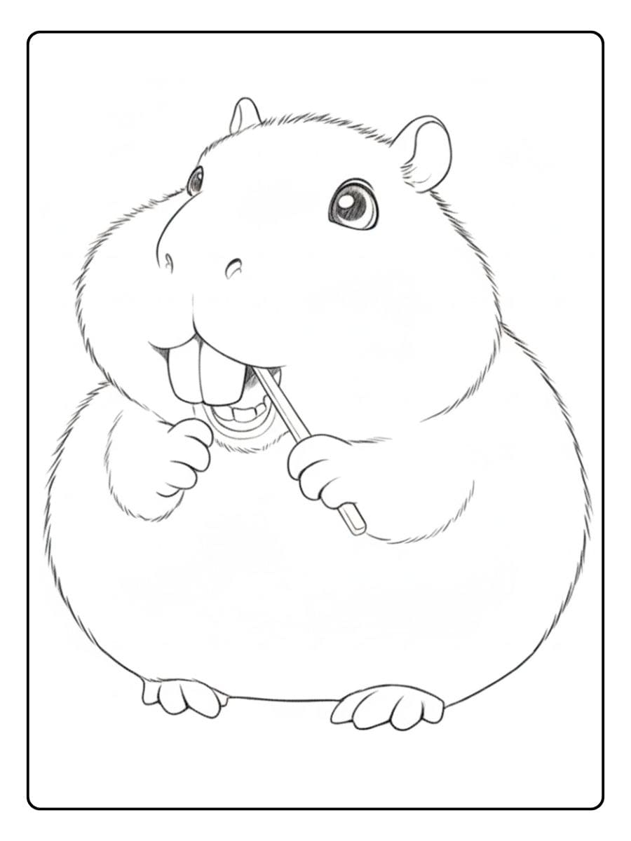 Einfacher Hamster Umriss ausmalbilder tiere süß mit breiten Linien