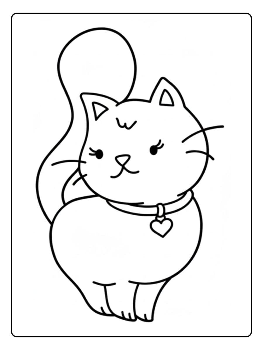 Einfacher Katzenkopf Umriss Perfekt für süß katzen ausmalbilder