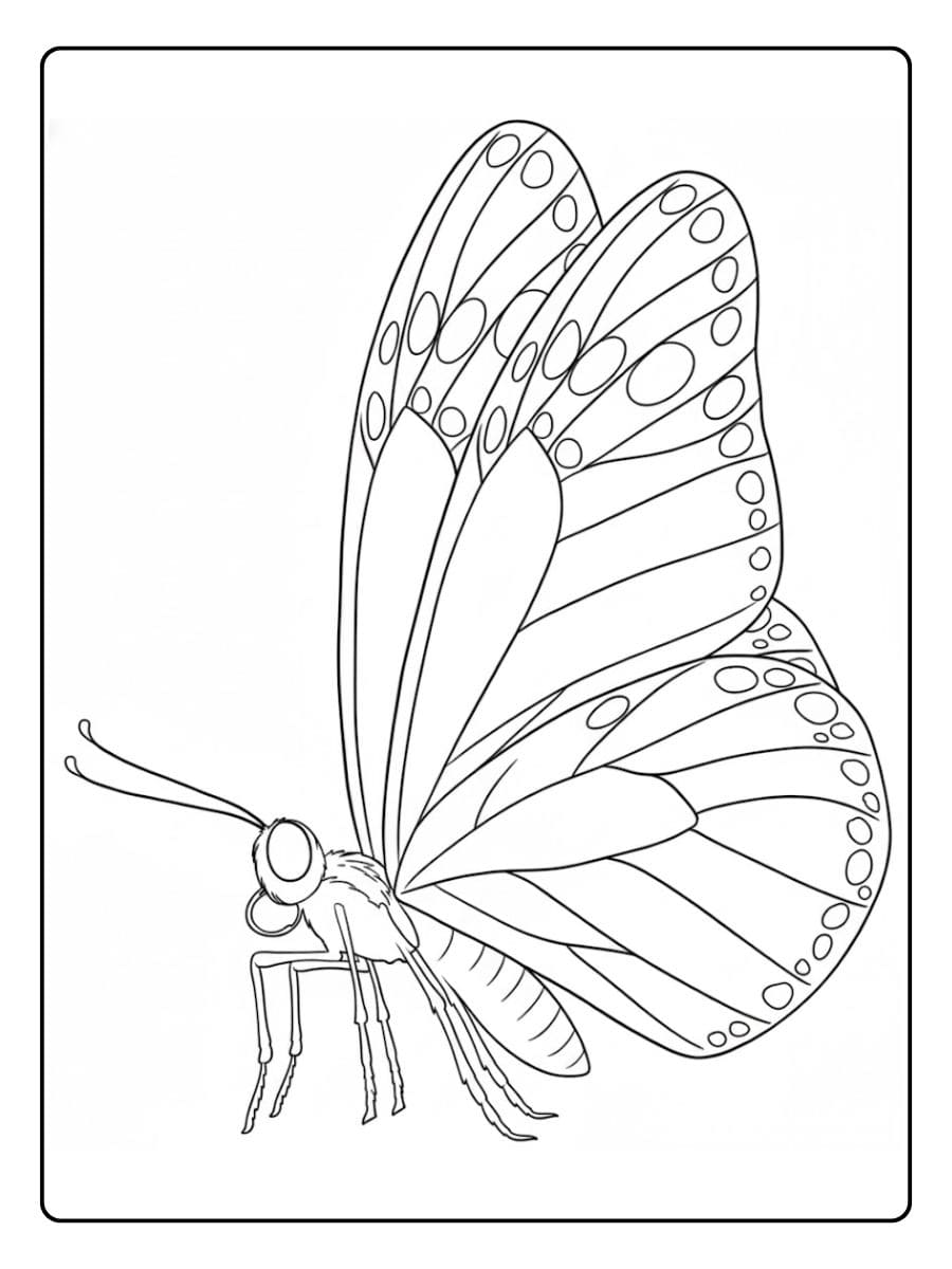 Einfacher Schmetterlings Umriss schmetterling ausmalbild mit klaren Linien