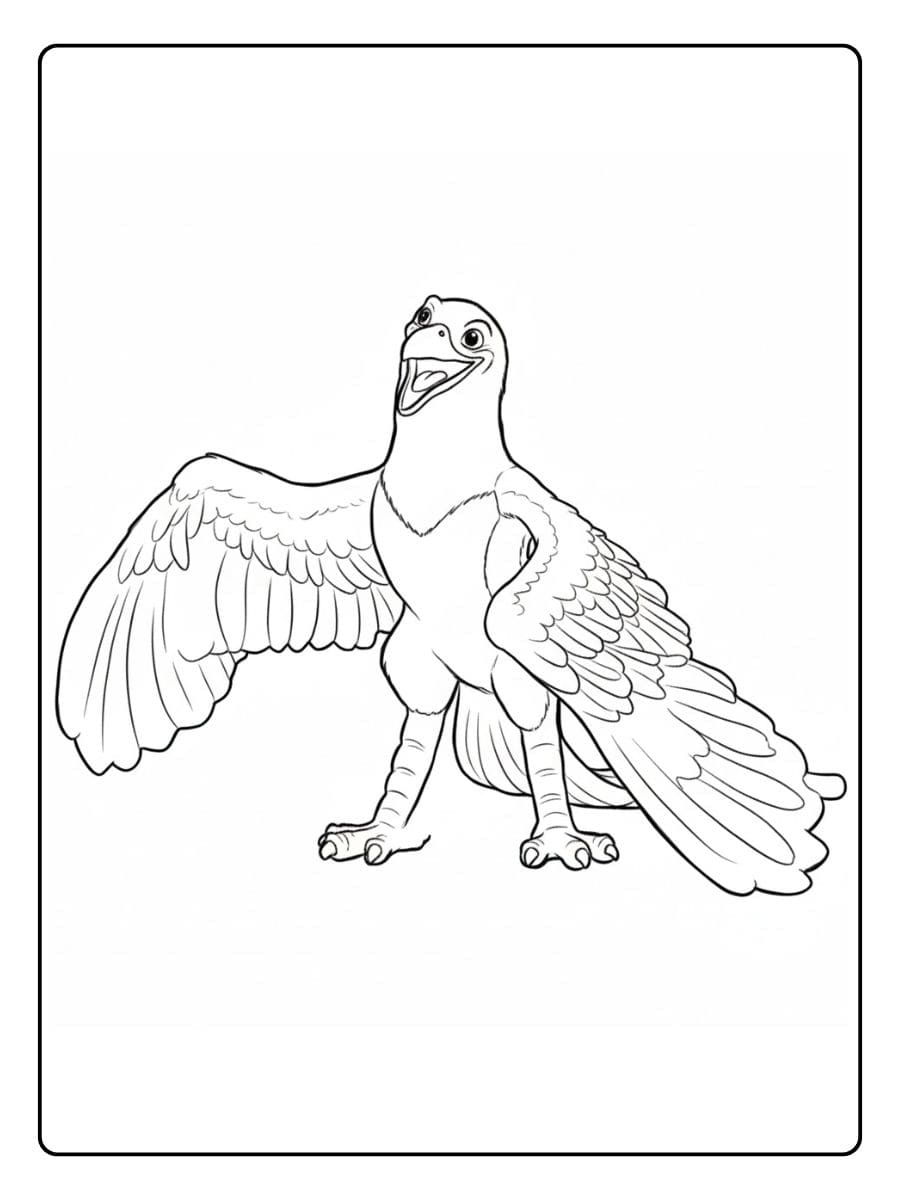 Einfacher Vogel Umriss magischen tiere ausmalbilder Stil