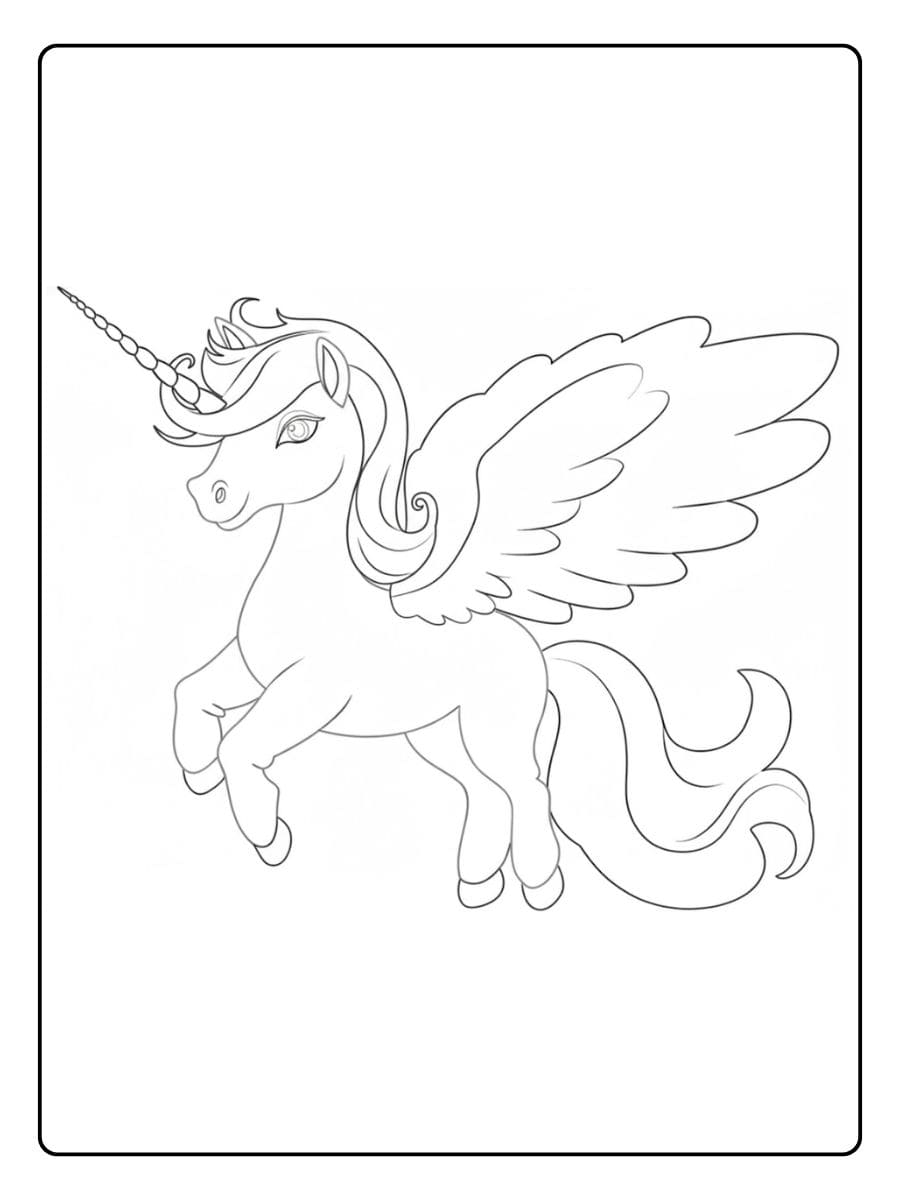 Einhorn Ausmalbilder Fliegendes Pegasus Einhorn