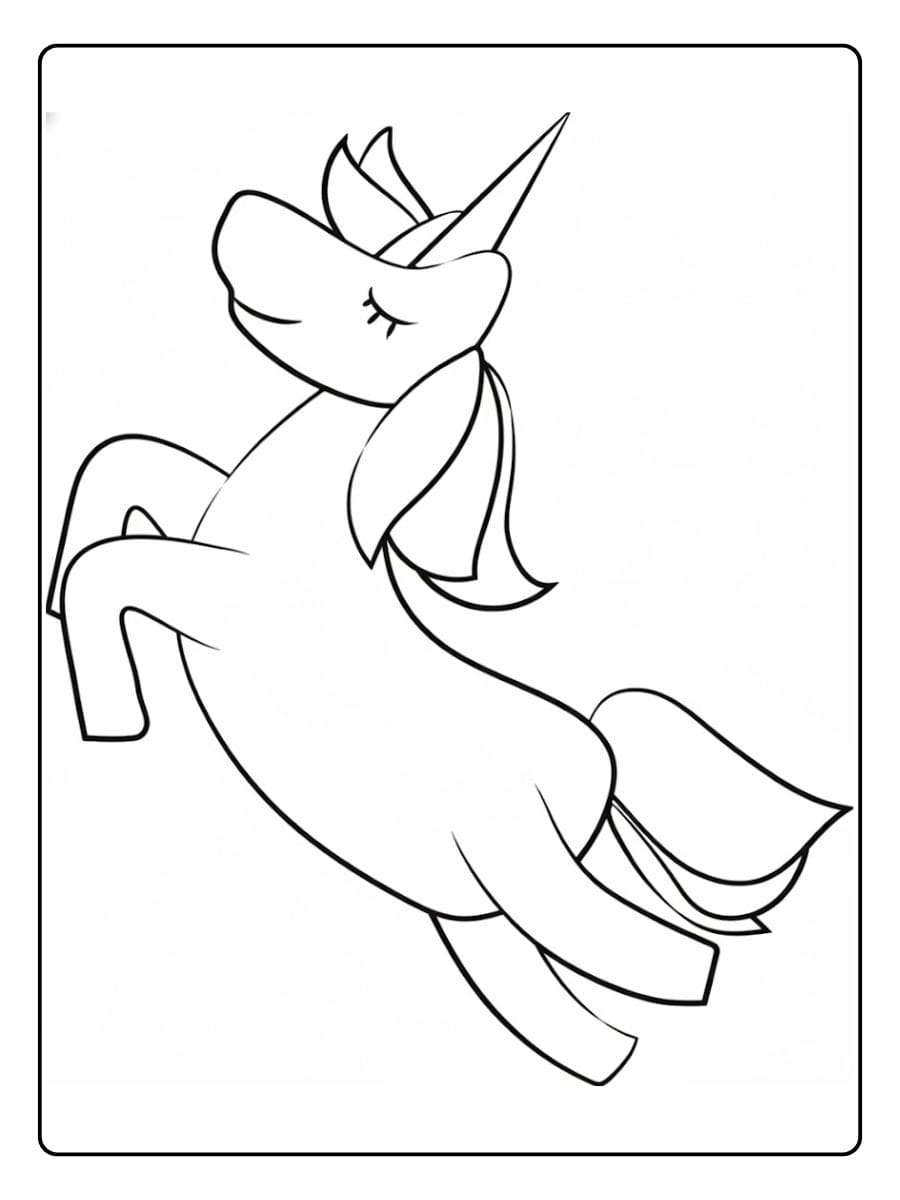 Einhorn Ausmalbilder Lächelndes Fabelwesen