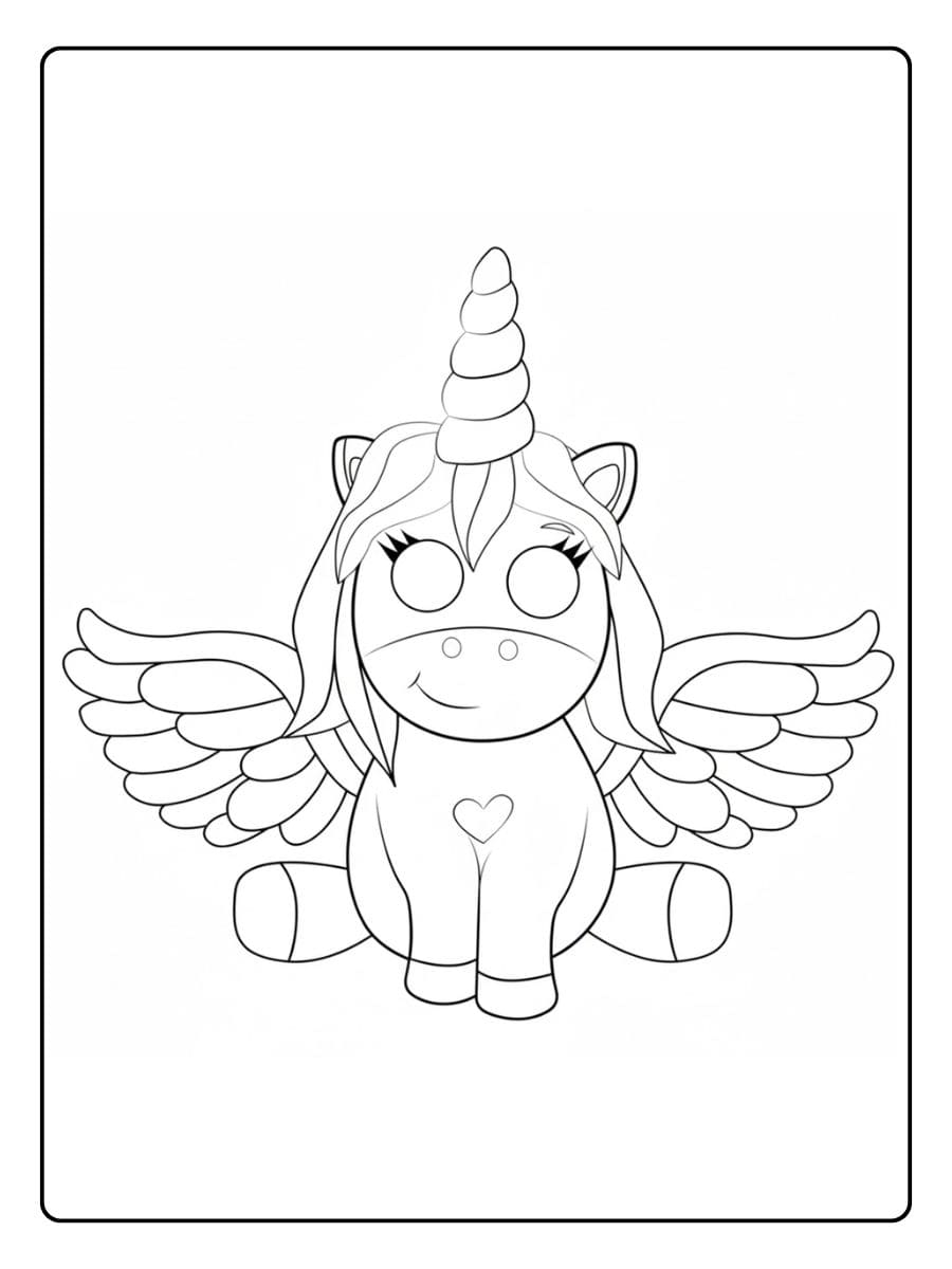 Einhorn mit Flügeln Ausmalbild Minimalistisches Design