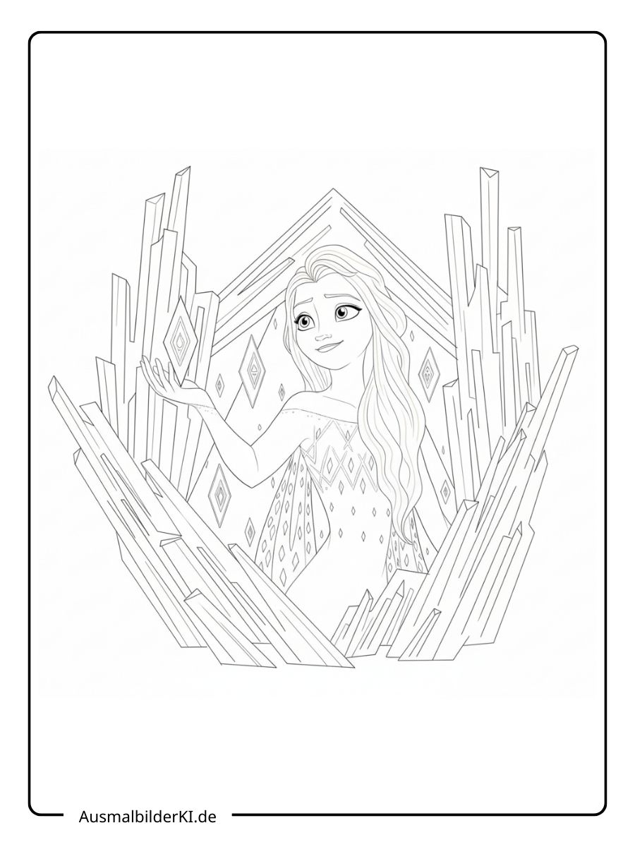 Elsa Ausmalbilder - Im Eisschloss