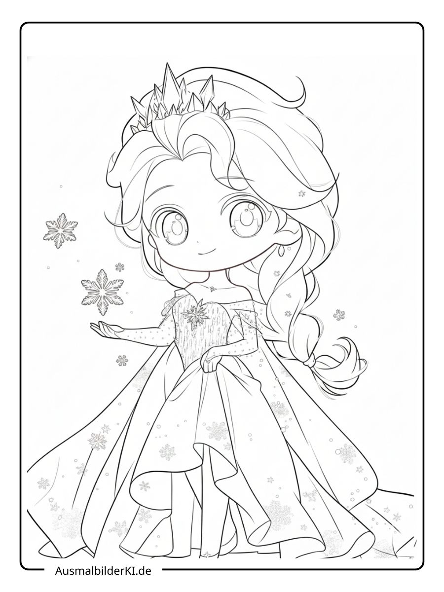 Elsa Ausmalbilder - Kleine Prinzessin Elsa