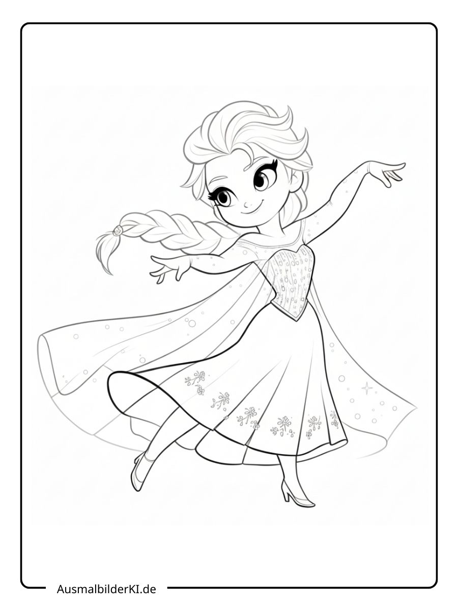 Elsa Ausmalbilder - Im Wind