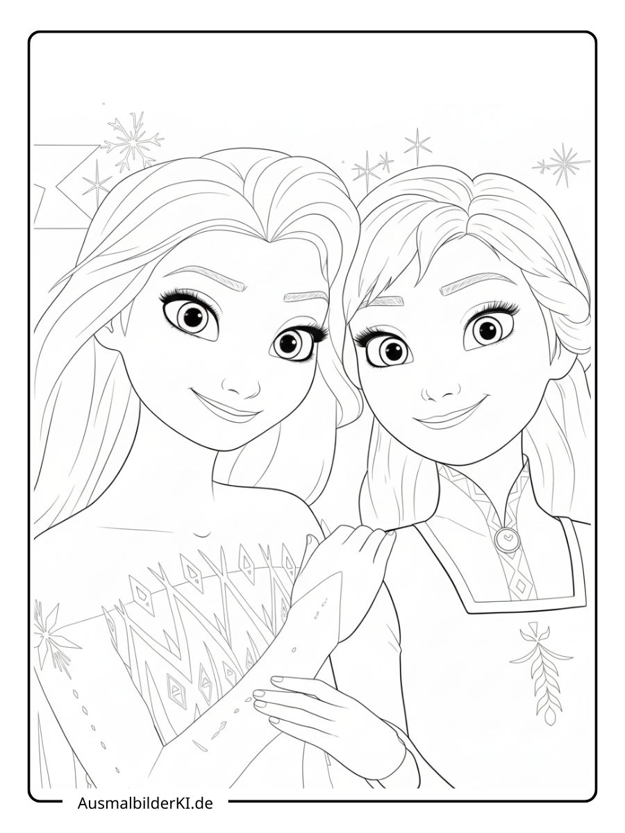 Elsa Ausmalbilder - Elsa und Anna