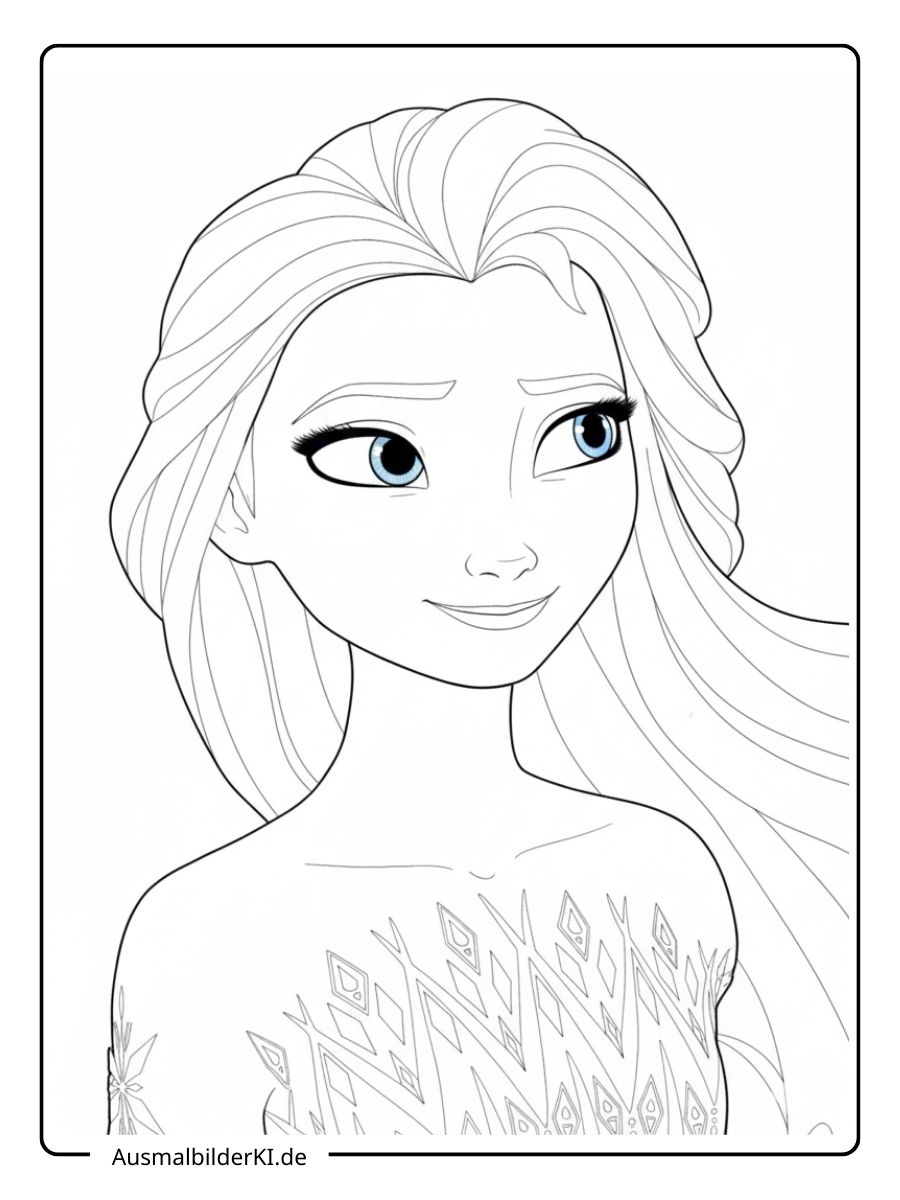 Elsa Ausmalbilder - Sanfter Blick