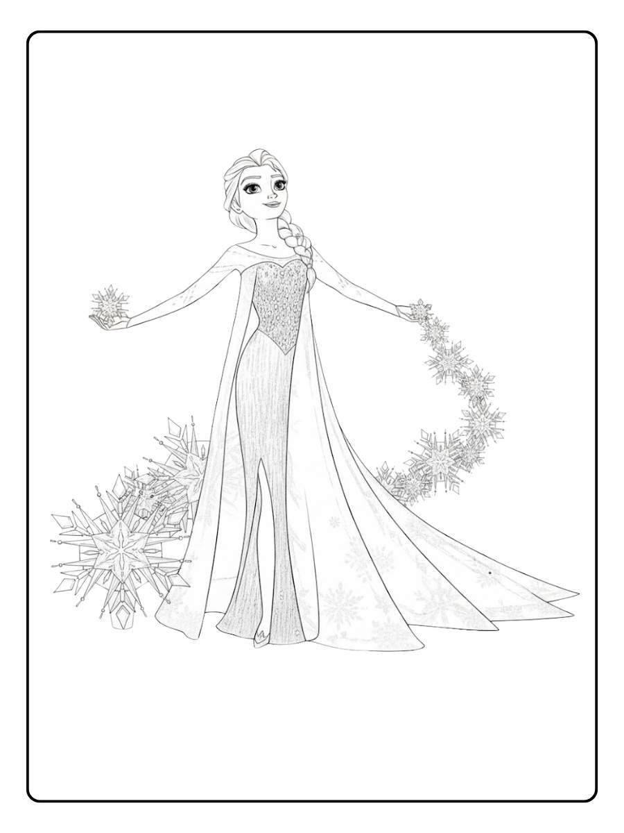 Elsa Ausmalbilder Der Tanz der Schneeflocken