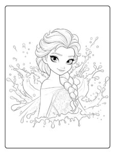 Elsa Ausmalbilder Die Eiskönigin und das Wasser