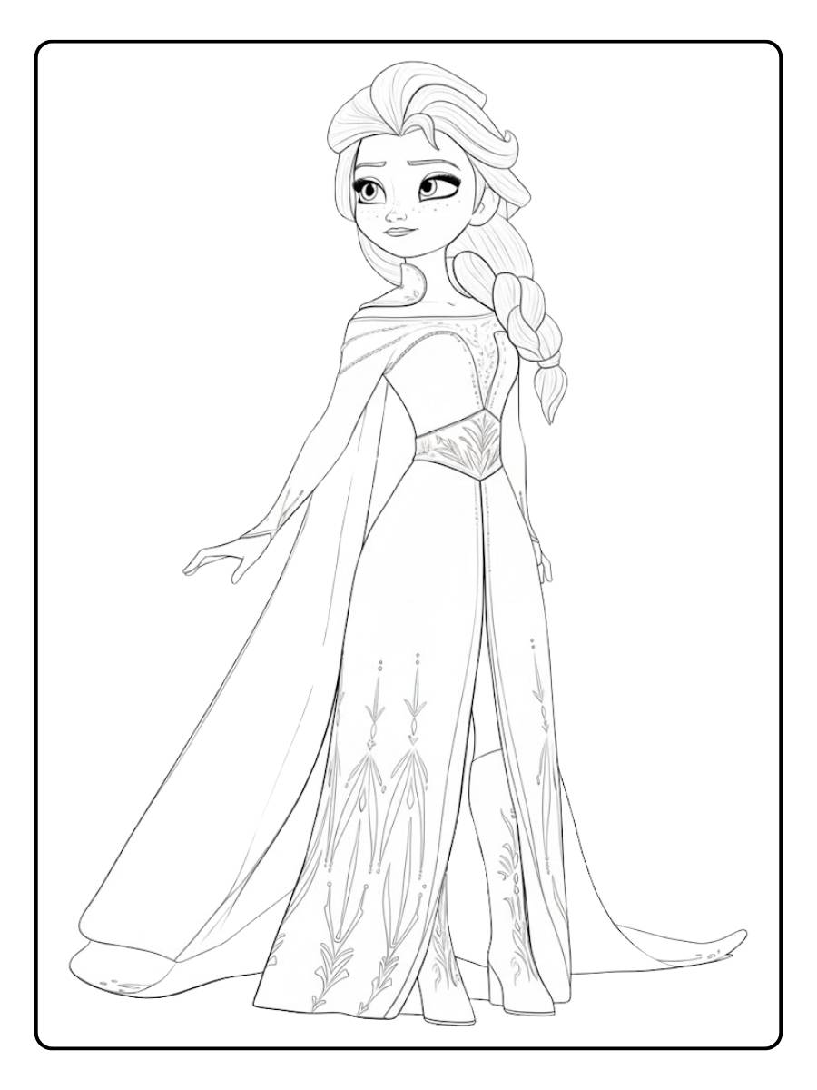 Elsa Ausmalbilder Die Königin in neuem Kleid