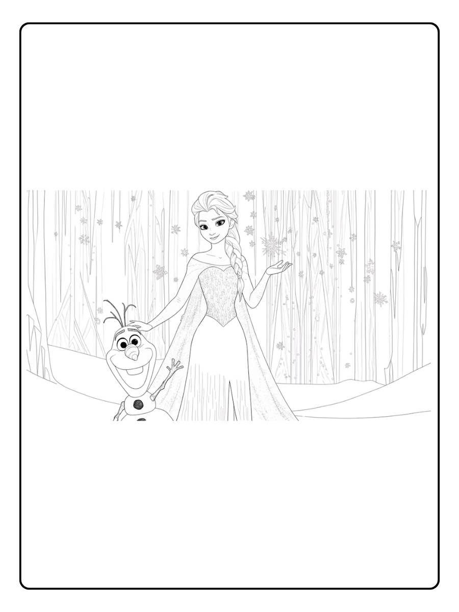 Elsa Ausmalbilder Eisige Magie mit Olaf