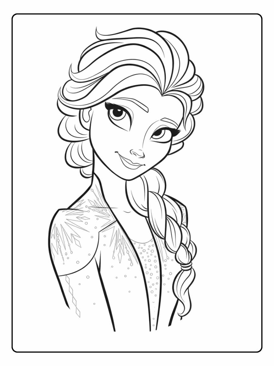 Elsa Ausmalbilder für Kinder Die Eiskönigin als Malvorlage
