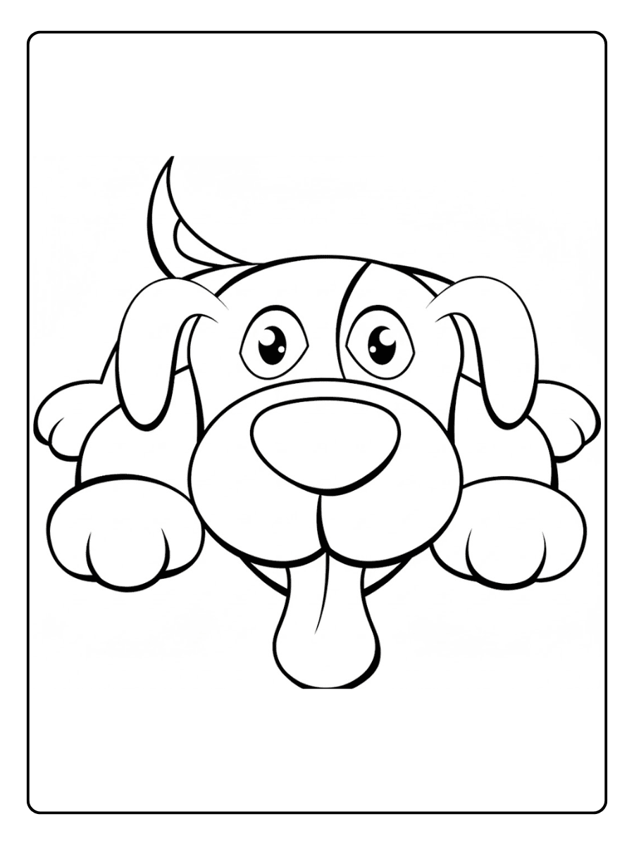 Entzückendes Welpen Portrait Großer Umriss für ausmalbild hund