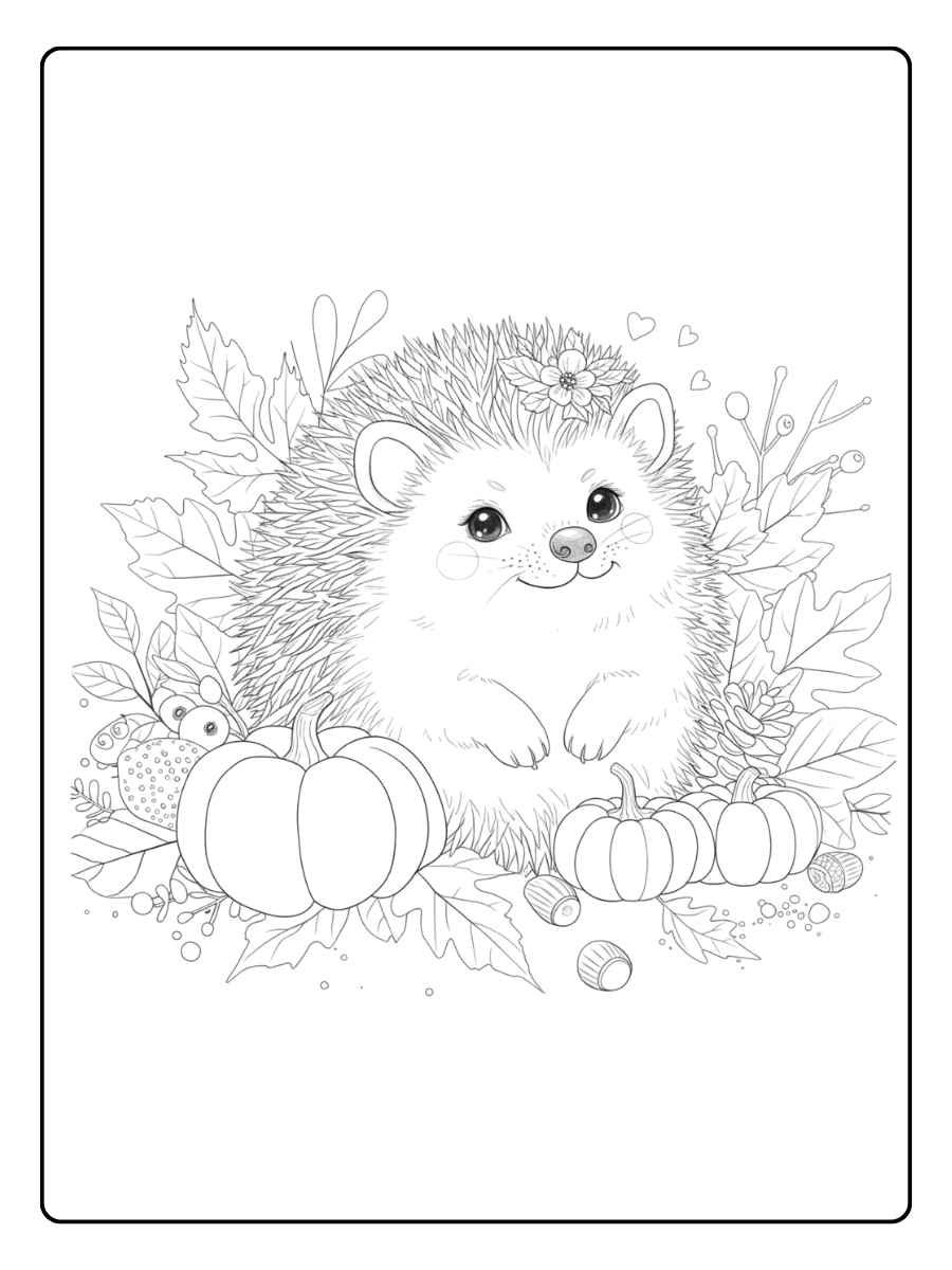 Fleißiger Igel sammelt Vorräte ausmalbild Herbst Igel