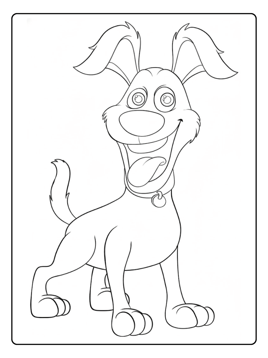 Fröhlicher Cartoon Hund zum Ausmalen ausmalbild hund