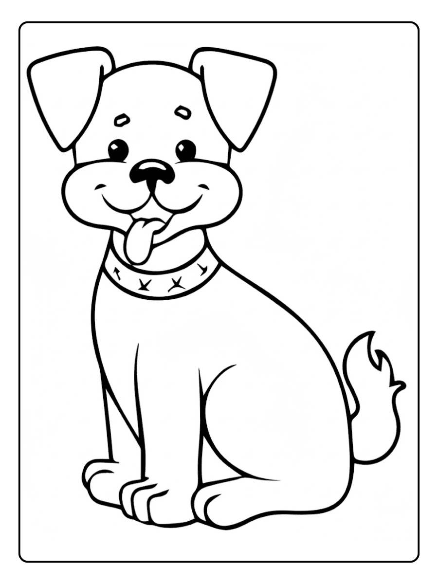 Fröhlicher Hund zum Ausmalen ausmalbild hund