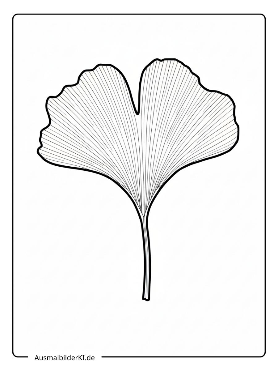 Herbstblätter Ausmalbild - Ginkgoblatt