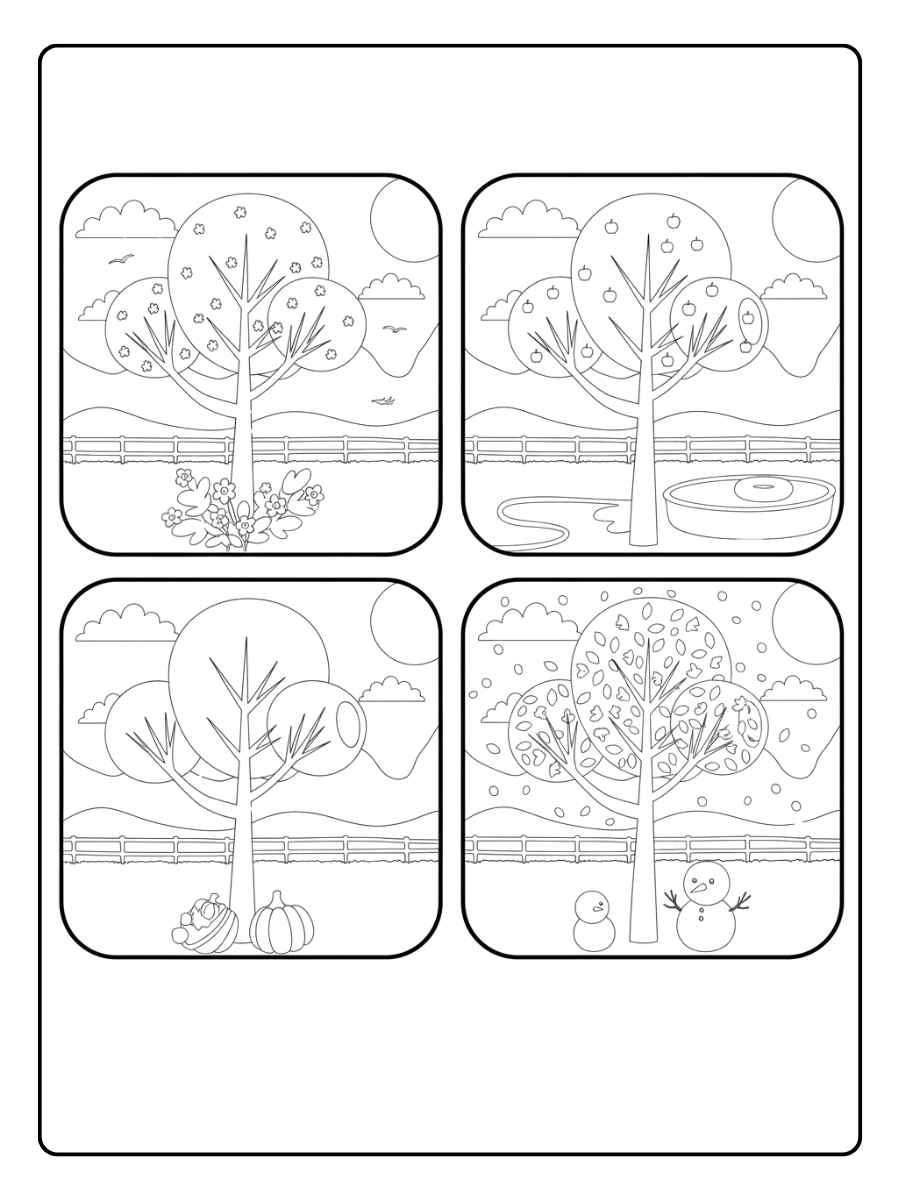 Jahreszeiten Ausmalbilder Das ganze Jahr im Überblick