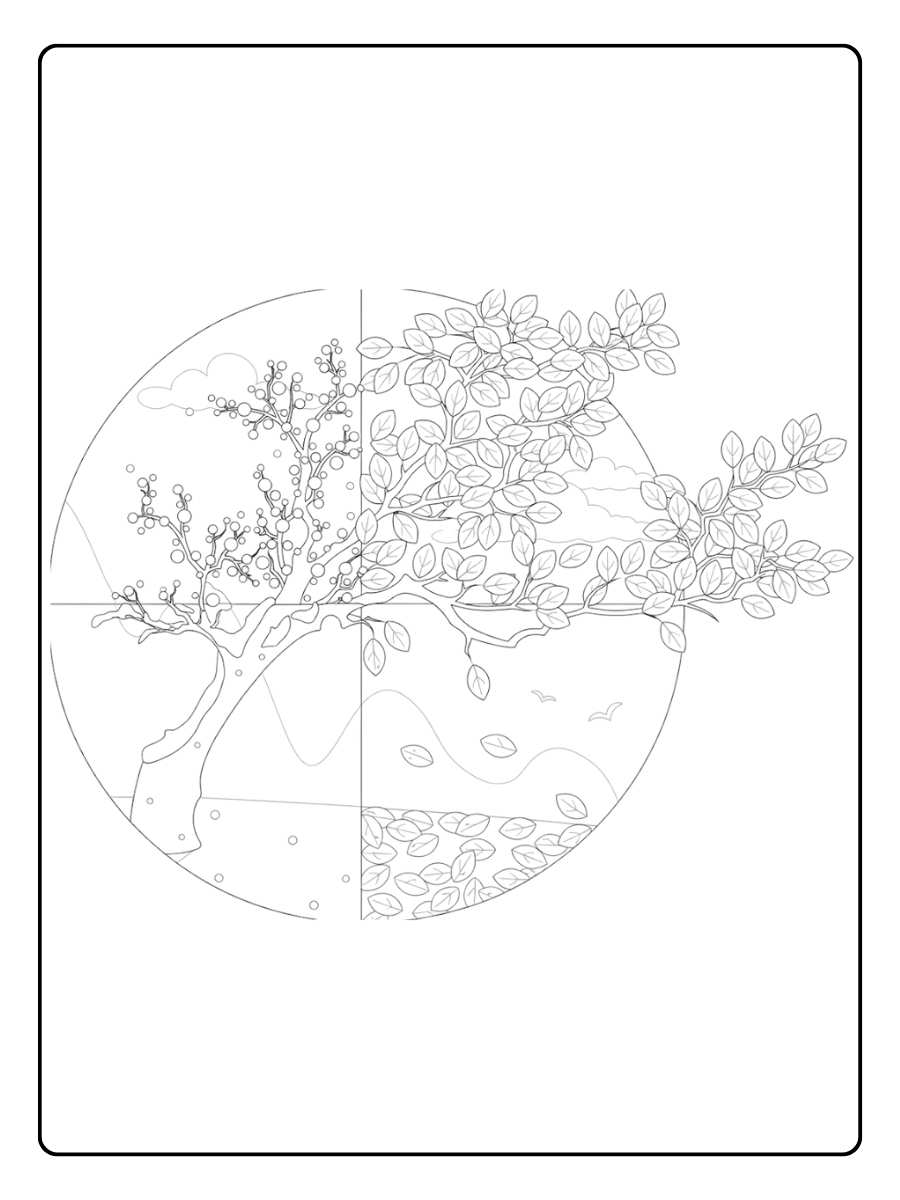 Jahreszeiten Ausmalbilder Ein bunter Kreislauf