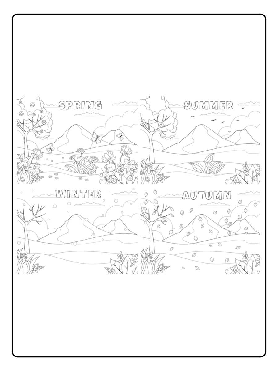 Jahreszeiten Ausmalbilder Entdecke die Vielfalt der Natur