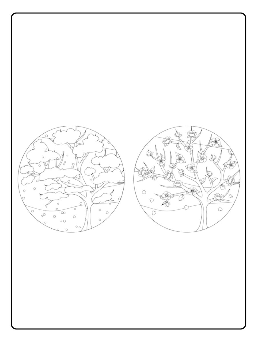 Jahreszeiten Ausmalbilder Frühling, Sommer